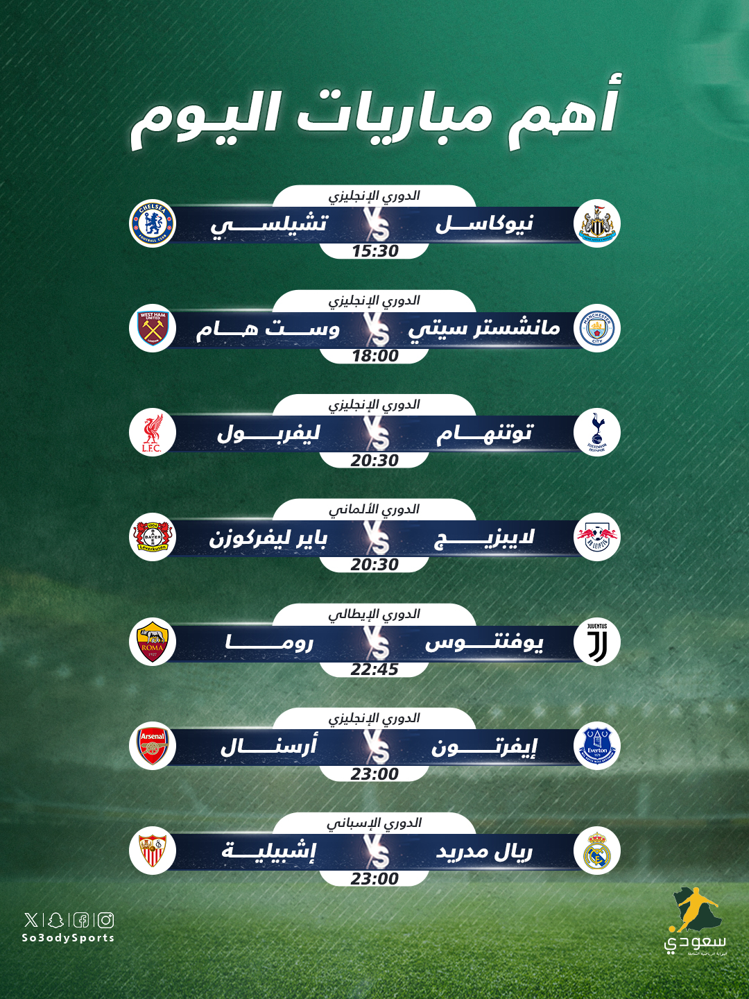 أهم مباريات اليوم 