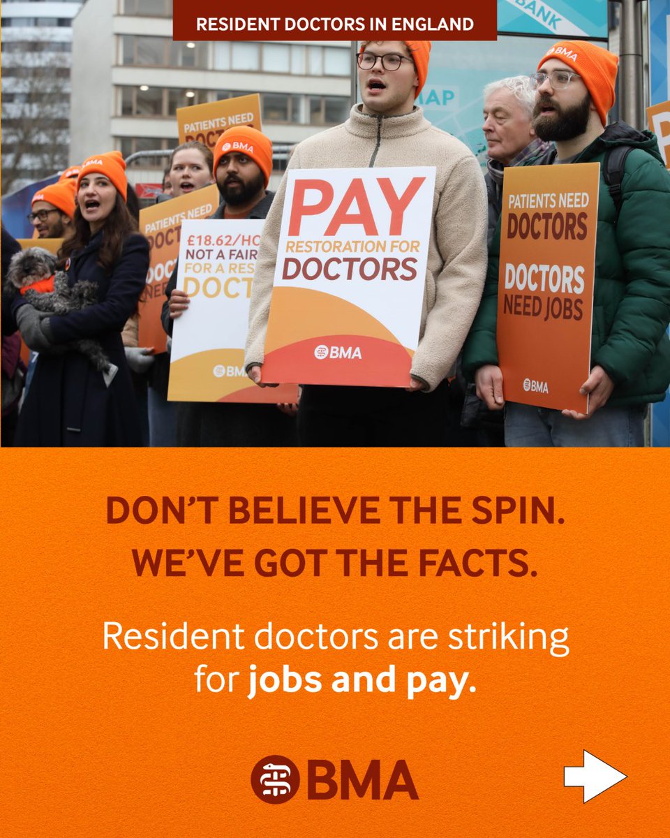 TheBMA's tweet image. There’s a lot of misinformation about the current resident doctors’ strikes, so we thought we would set the record straight.

Here are the facts 👇