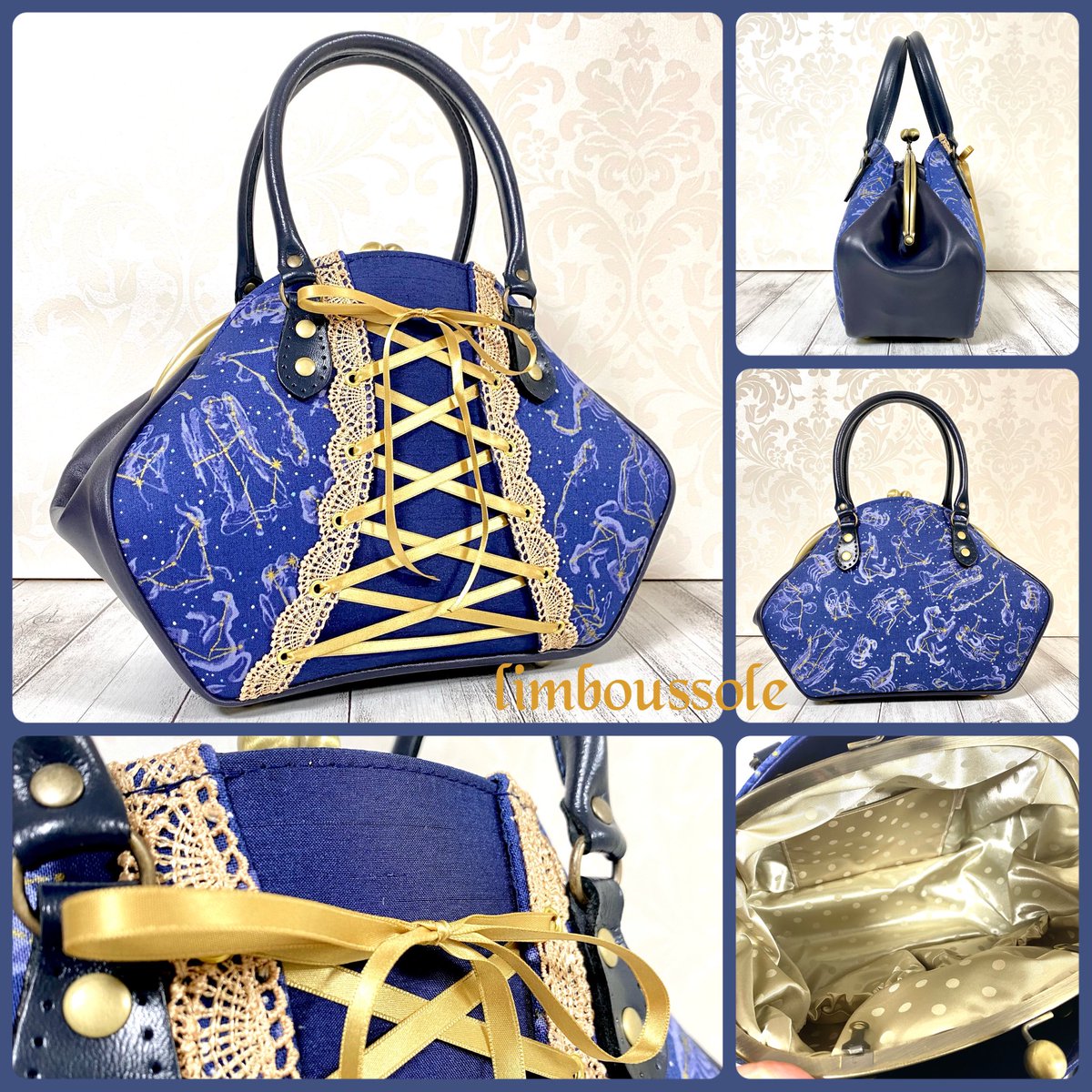 リンブッソル バルドゥリバッグ ネイビー ネイビー星座柄のコルセットバルドゥリバッグをお迎えいただきました