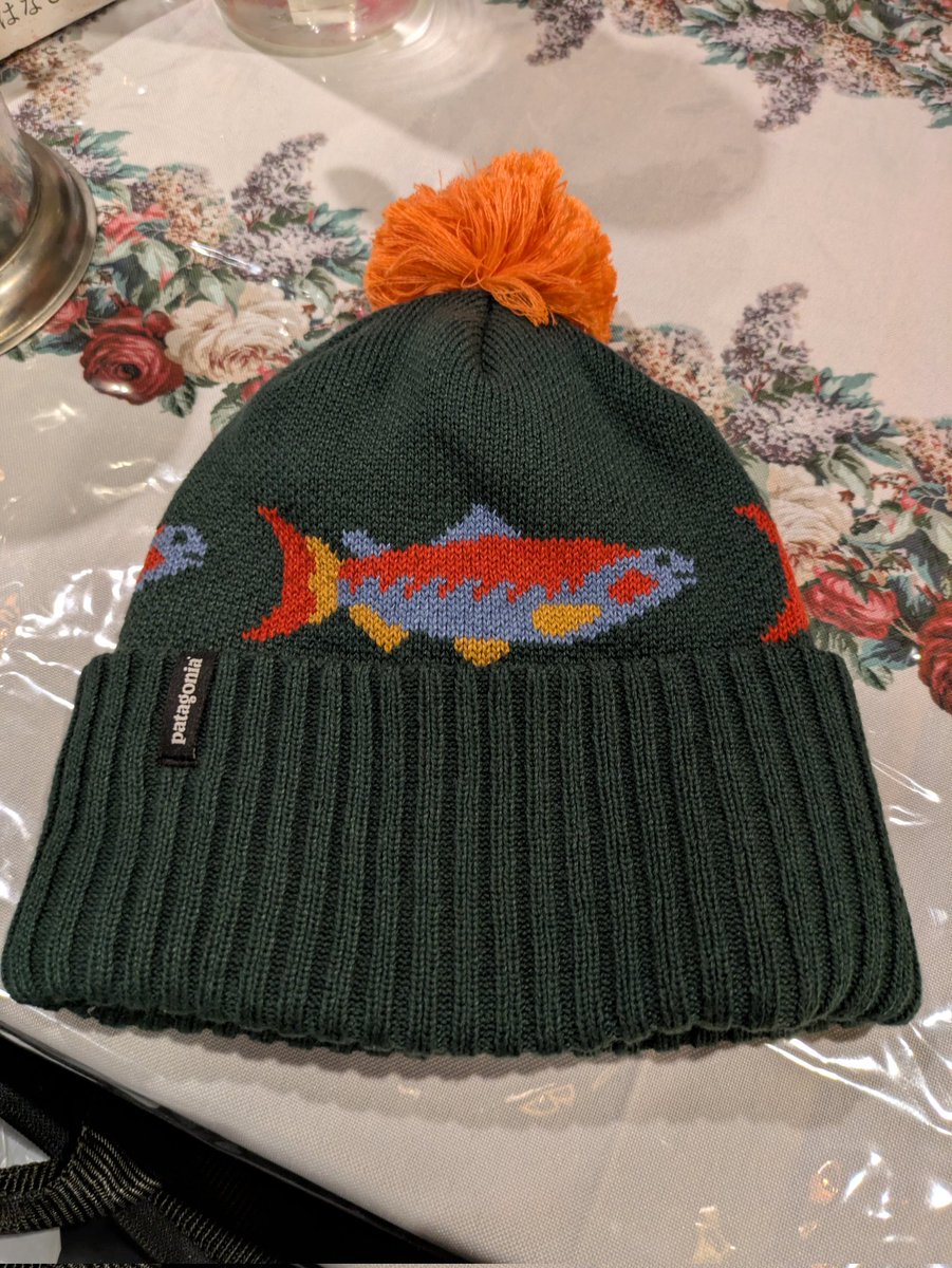 Y_NGO_TYO's tweet image. 阿波野さん好きなので鮭の柄のニットキャップ買った🐟️