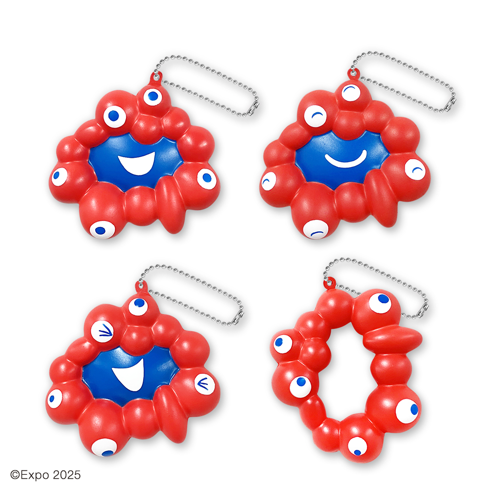 景品情報】 EXPO2025 #ミャクミャク ゴム紐付きぬいぐるみ、スクイーズ