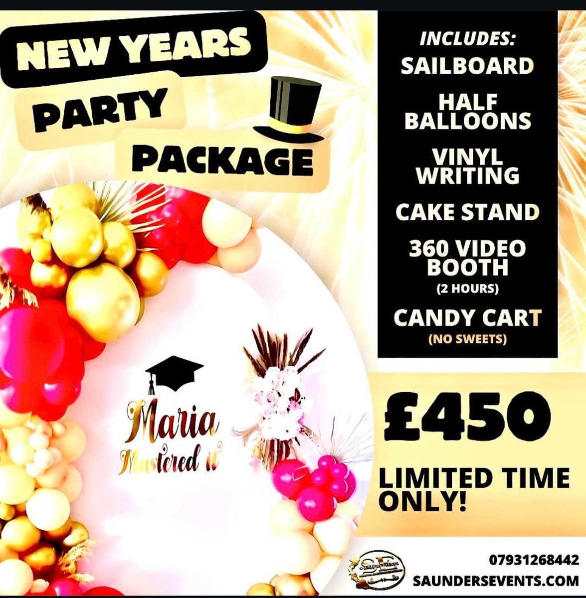 Celebrate 2026 in style with Saunders Events!

Contact us today to book your party 

🌐 saundersevents.com
✉️ saundersevents@yahoo.com
📞+44 7931268442

#SaundersEvents #HighQualityEvent #WeddingPlanning