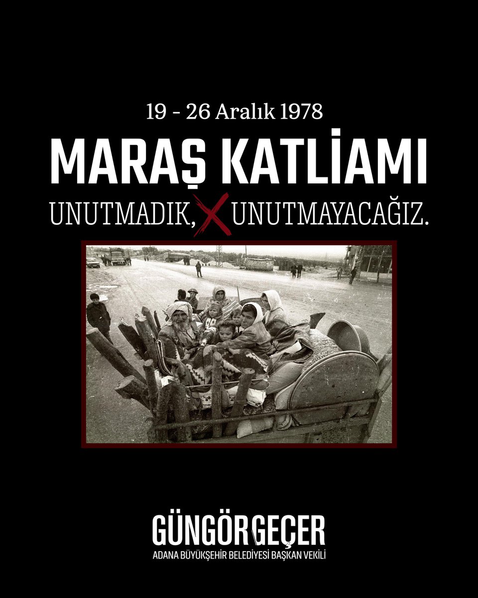 Masum insanların en temel hakkı olan yaşamlarının acımasızca ellerinden alındığı Maraş Katliamı, tarihimizin kara sayfalarındandır. Unutmamalı, unutturmamalıyız; çünkü bir daha yaşanmamasının tek yolu hatırlamaktır.

Hayatını kaybeden canlarımızı rahmet, saygı ve özlemle anıyor;