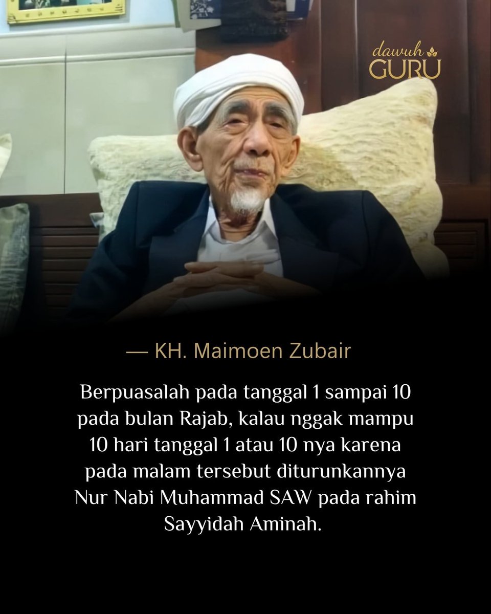 Berpuasalah pada tanggal 1 sampai 10 pada bulan Rajab, kalau nggak mampu 10 hari tanggal 1 atau 10 nya karena pada malam tersebut diturunkannya Nur Nabi Muhammad SAW pada rahim Sayyidah Aminah. 

KH. Maimoen Zubair