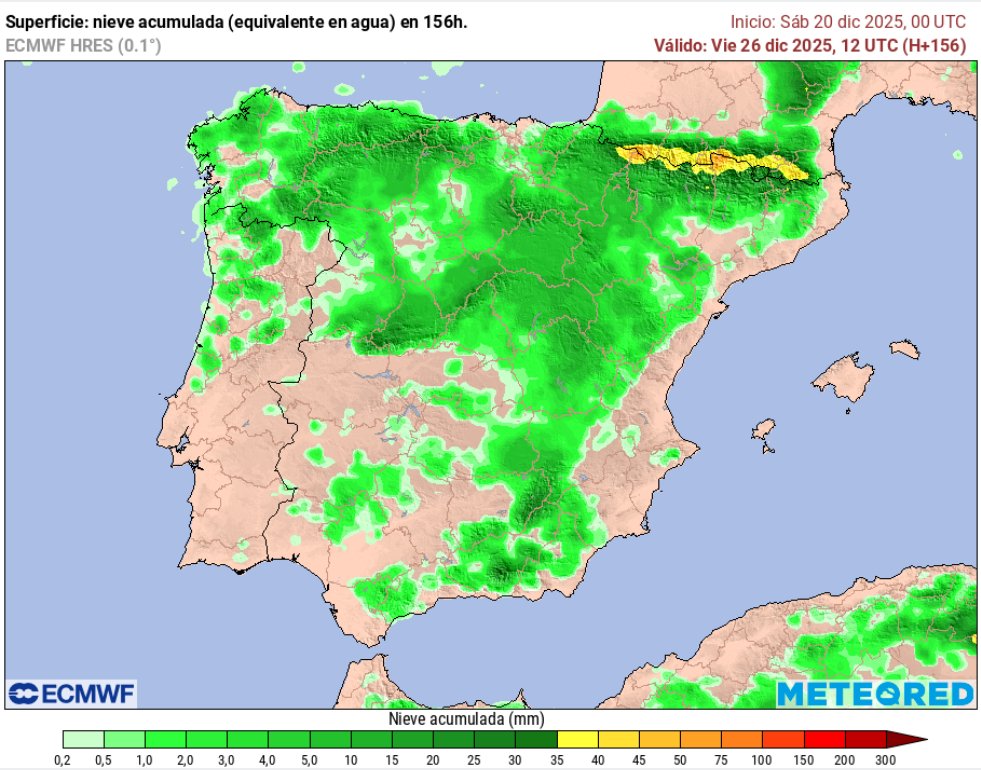 MeteoExplora's tweet image. Modelos GFS y ECMWF y nieve acumulada hasta el viernes día 26 de diciembre.🌨️❄️🥶
#nieve #frio #gfs #ecmwf  #tiempomadrid #madrid #diciembre2025