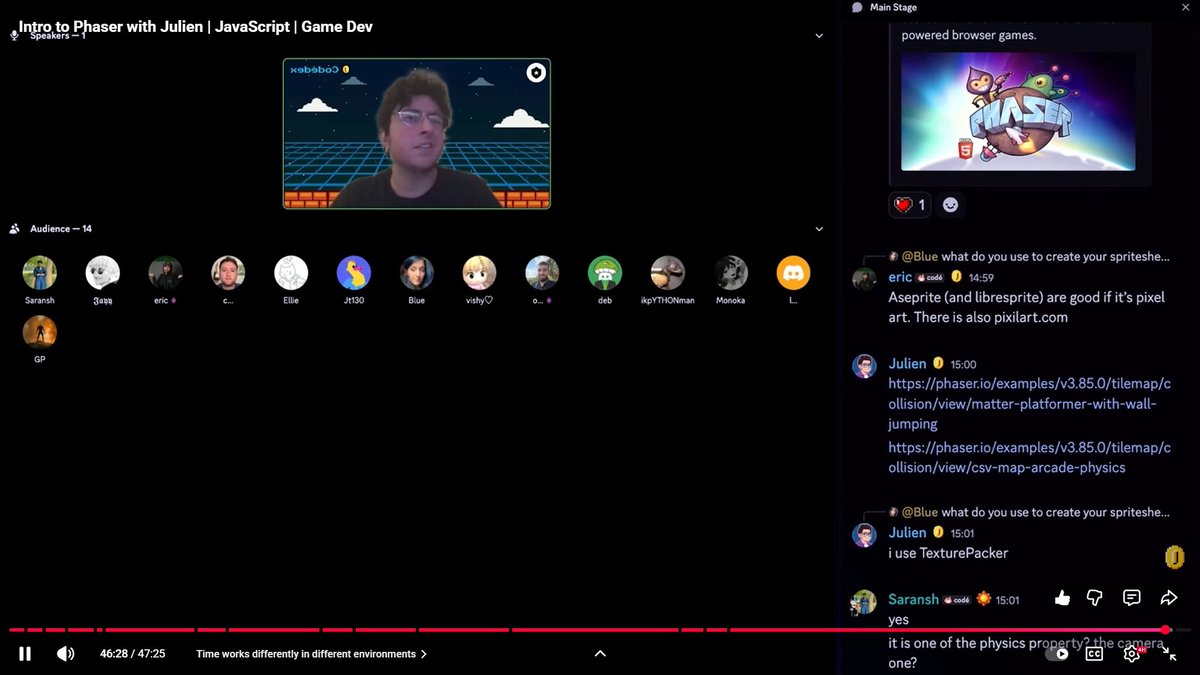 palchhinx's tweet image. day 19 of #30NitesofCode
finished the Phaser tutorial. mmmh interesting, thinking to start the course.