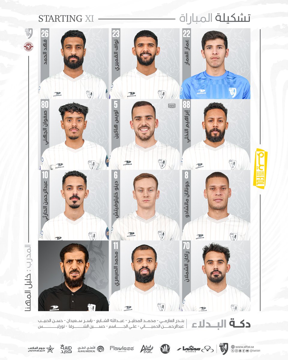 📋 | قائمة #فارس_الشمال لمواجهة "الفيصلي"
ضمن الجولة الـ 12 من #دوري_يلو 🤍