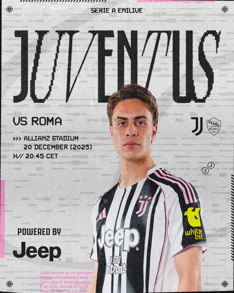 ⚽️ MatchDay
🇮🇹 Serie A
🆚 AS Roma
🏟️ Allianz Stadium
⏰ 20:45 CET
📲 #JuventusRoma
#finoallafineforzajuventus