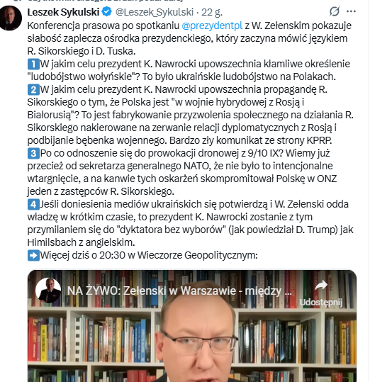 HanterPoen's tweet photo. @NawrockiKn @prezydentpl @marcin_przydacz @KoronyPolskiej @GrzegorzBraun_ @pisorgpl @DoRzeczy_pl @wPolityce_pl @RepublikaTV ZDRADA-@NawrockiKn-#wybudzony poparł szczucie do WOJNY🇺🇦sikorski-MSZ-KO-#tuskReżim pomoc Ukr-czciił.żyda #Zelenski,który ucieknie do izraela do końca roku.WYRZUCIĆ⚡️Abramowiczów✡️z @prezydentpl-trójcę:🇺🇦🕎 @marcin_przydacz-drugi #Kumoch od Dudy,#Centkiewicz-#BBN-#AndrzejKowalski! https://t.co/Gf3Xvq66qD