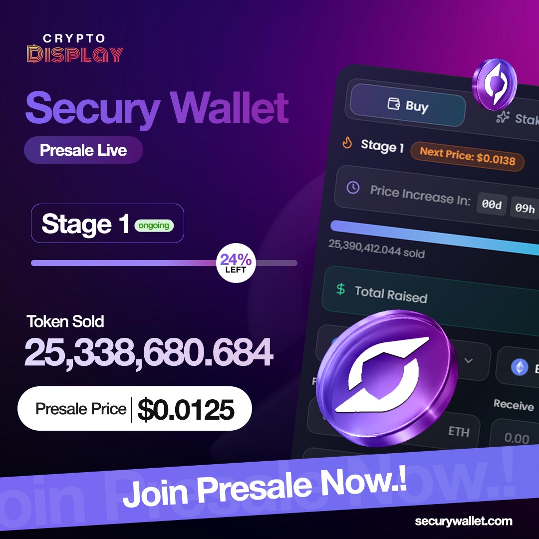 CryptoDisplayio's tweet image. 🚀 Presale Stage 1 LIVE
Secury Wallet: next-gen multichain wallet with Chat-to-Pay, advanced security &amp;amp; DeFi tools.

🔥 $SEC at $0.0125
⏭️ Next price: $0.0138

🔗Explore now: securywallet.com

@SecuryWallet 
#CryptoPresale #Web3Wallet #DeFi #Blockchain