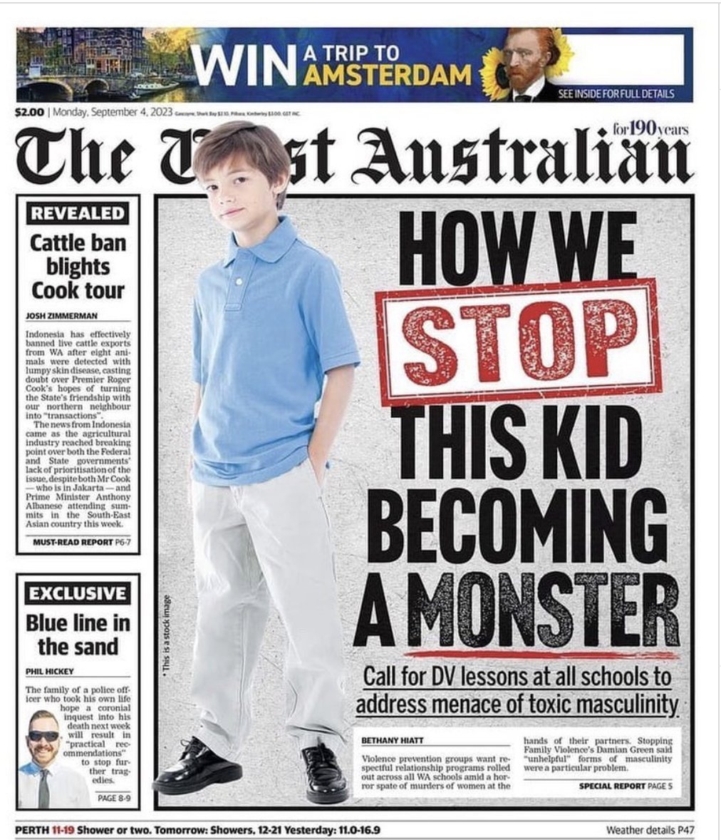 Just a reminder of what mainstream misandry looks like.

Ignore half the perps are female and half the victims are male.

It's starts on the lies that boys are violent by default. And girls ultimately are virtuous and feeble.

It's never been about preventing abuse.