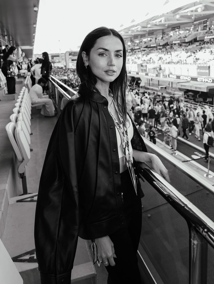 Ana de Armas photographed by Emic Works during the F1 Championship Grand Prix in Abu Dhabi.