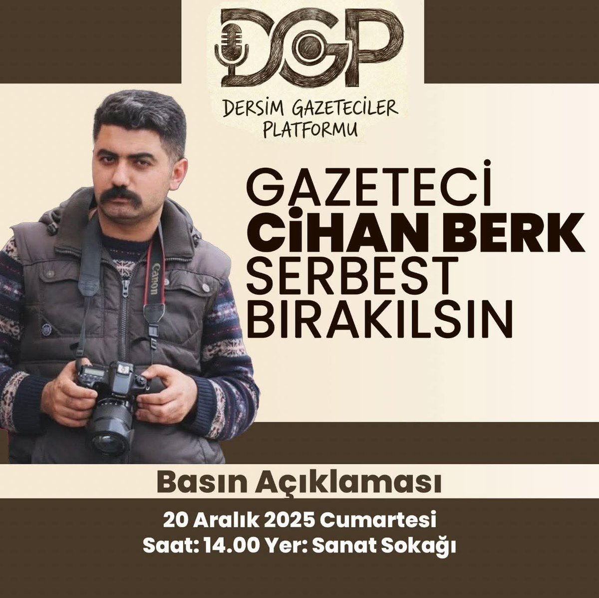 selman_yesilgoz's tweet photo. #ÖzgürBasınSusturulamaz 
Gazeteci #CihanBerk serbest bırakılsın. https://t.co/MPuc8fbtGm