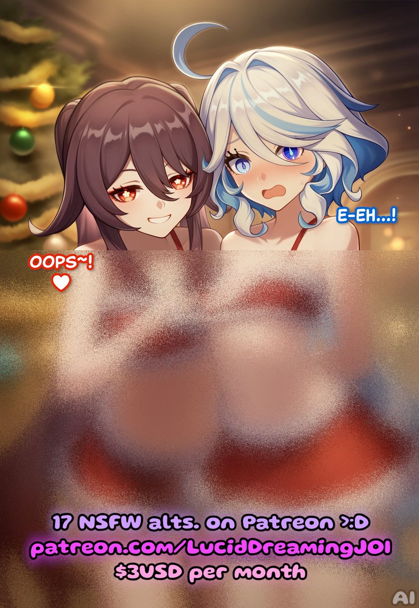 LucidDreaminJOI's tweet photo. i've finally given into the temptation to make ai-generated images too... :D (or D:)

merry christmas~!

#Furina #フリーナ #HuTao #胡桃 #GenshinImpact https://t.co/MxWR6VYH6E