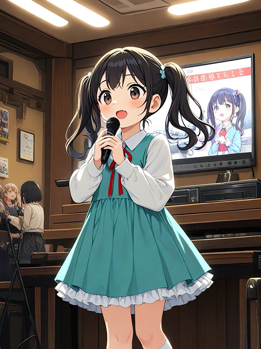 カラオケで唄う小学生！
#AIイラスト #AIart #女子小学生 #カラオケ