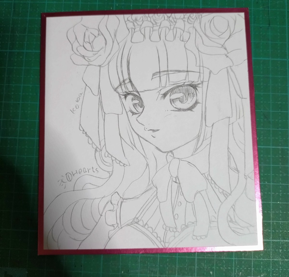 オマケ色紙🌟 その1 あとで仕上げペン入れします🔥 #手描き #アナログ