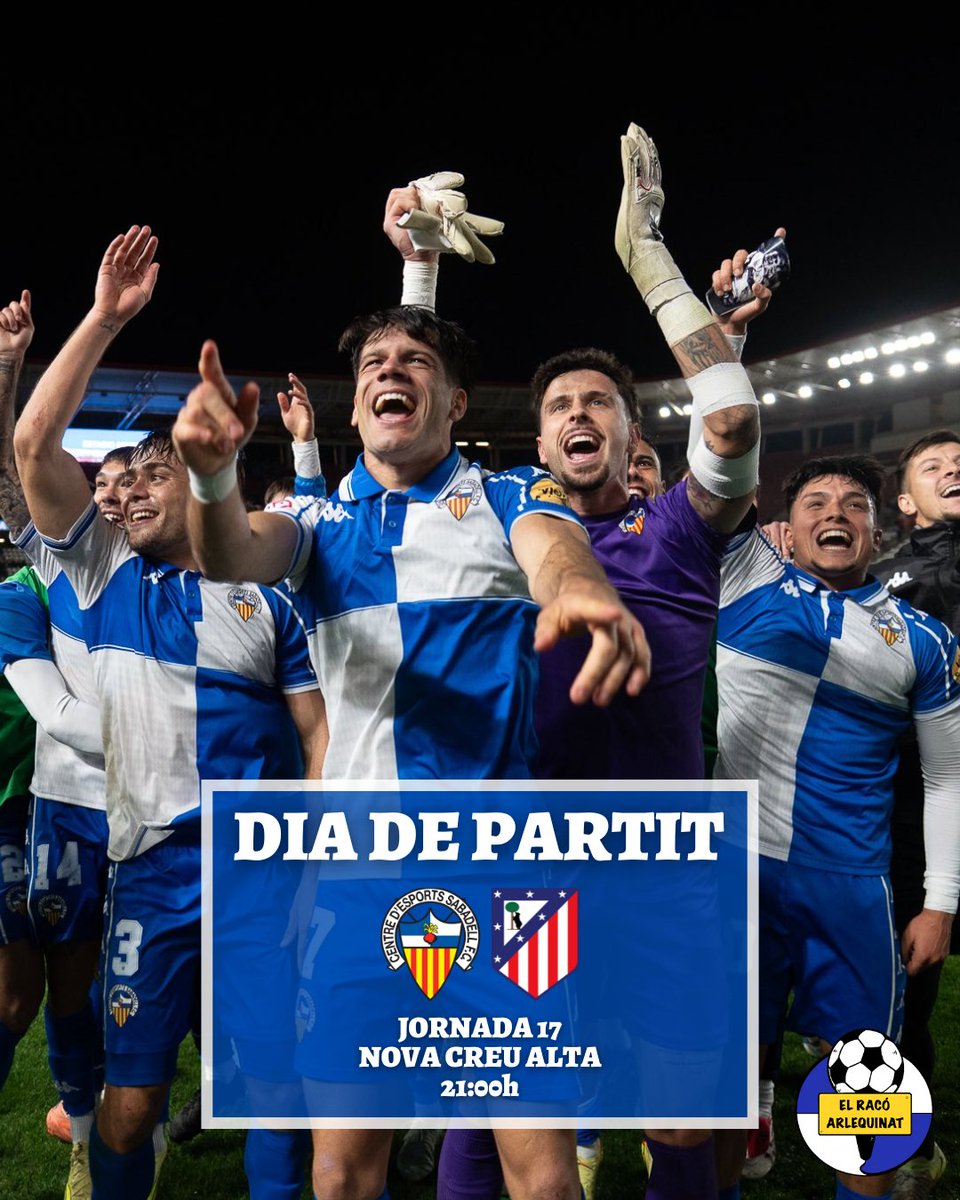 𝐃𝐈𝐀 𝐃𝐄 𝐏𝐀𝐑𝐓𝐈𝐓

🔚 El <a href="/CESabadell/">CE Sabadell 🧅</a> tanca el 2025 a la Nova Creu Alta!

🆚 <a href="/AtletiAcademia/">Atleti Academia</a>, líder del grup

💙 Dia per anar al Temple i acomiadar un any d'allò més emocionant 🔥

𝑺𝒐𝒎-𝒉𝒊, 𝑺𝒂𝒃𝒂𝒅𝒆𝒍𝒍

#SabadellAtléticoMadrileño | #AMQM