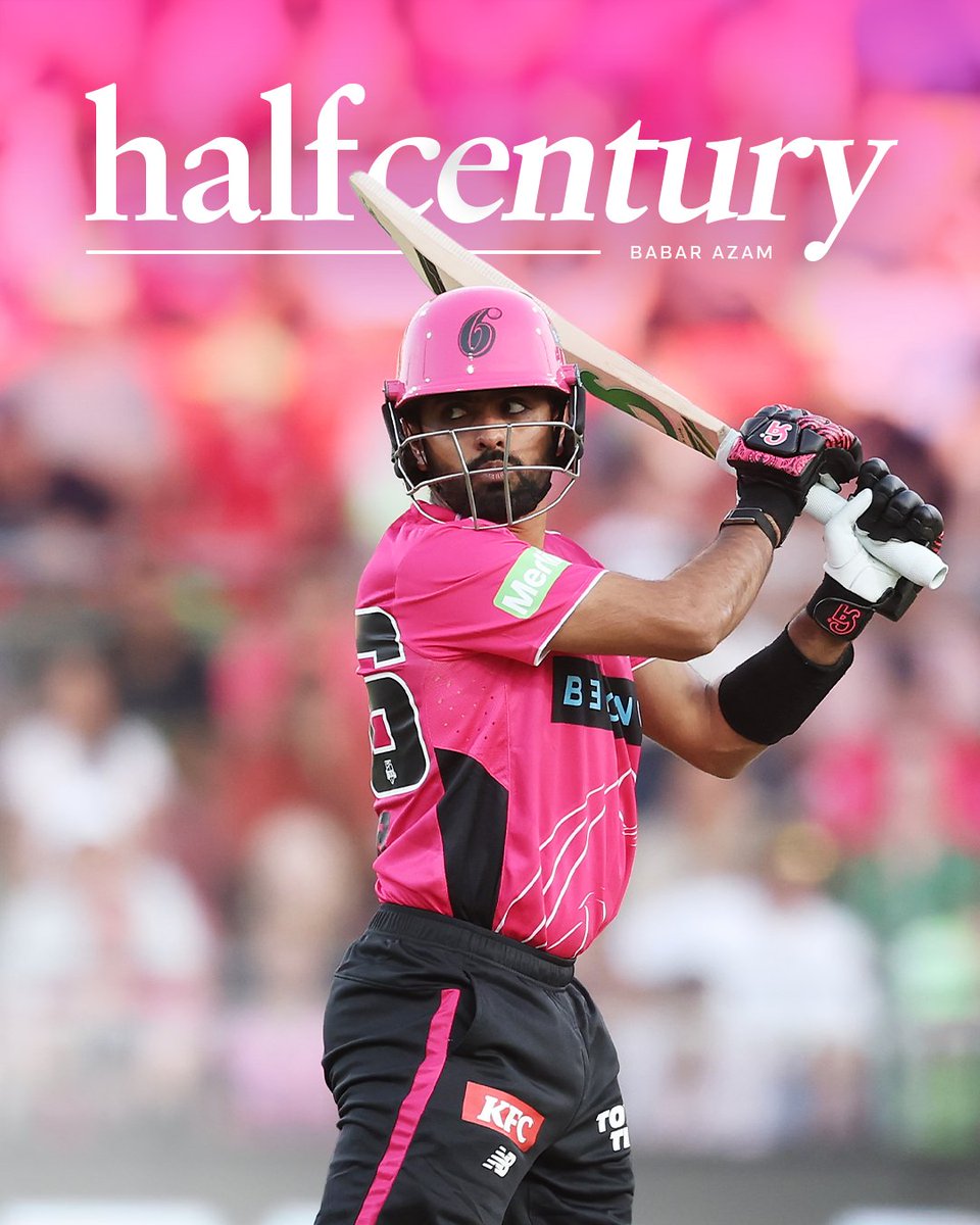 SixersBBL's tweet image. The King has arrived. 

Babar brings up his first BBL fifty 🩷

#BBL15 #ExpectTheUnforgettable