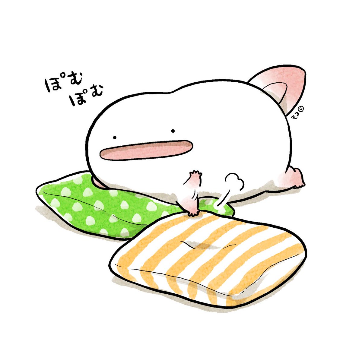 「うおマロ、おとなりどうぞ。」|モコ@うおマロ漫画更新中です！のイラスト