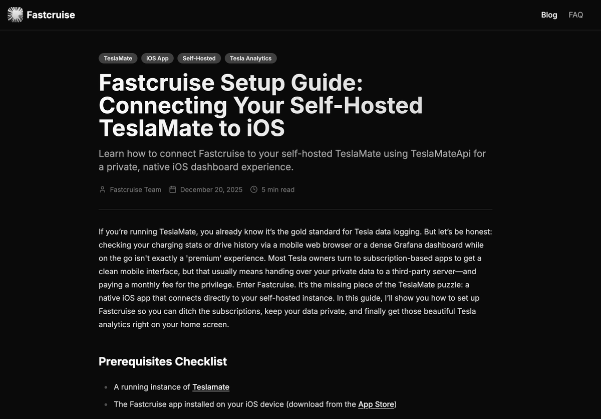 dari0x's tweet photo. Using some family free time to finally write a proper setup guide for https://t.co/uWqPd6A6Bl. 

If you've been wanting to move your TeslaMate data from a clunky mobile browser to a beautiful, native iOS app, this is for you. https://t.co/iS4UCV3UmJ