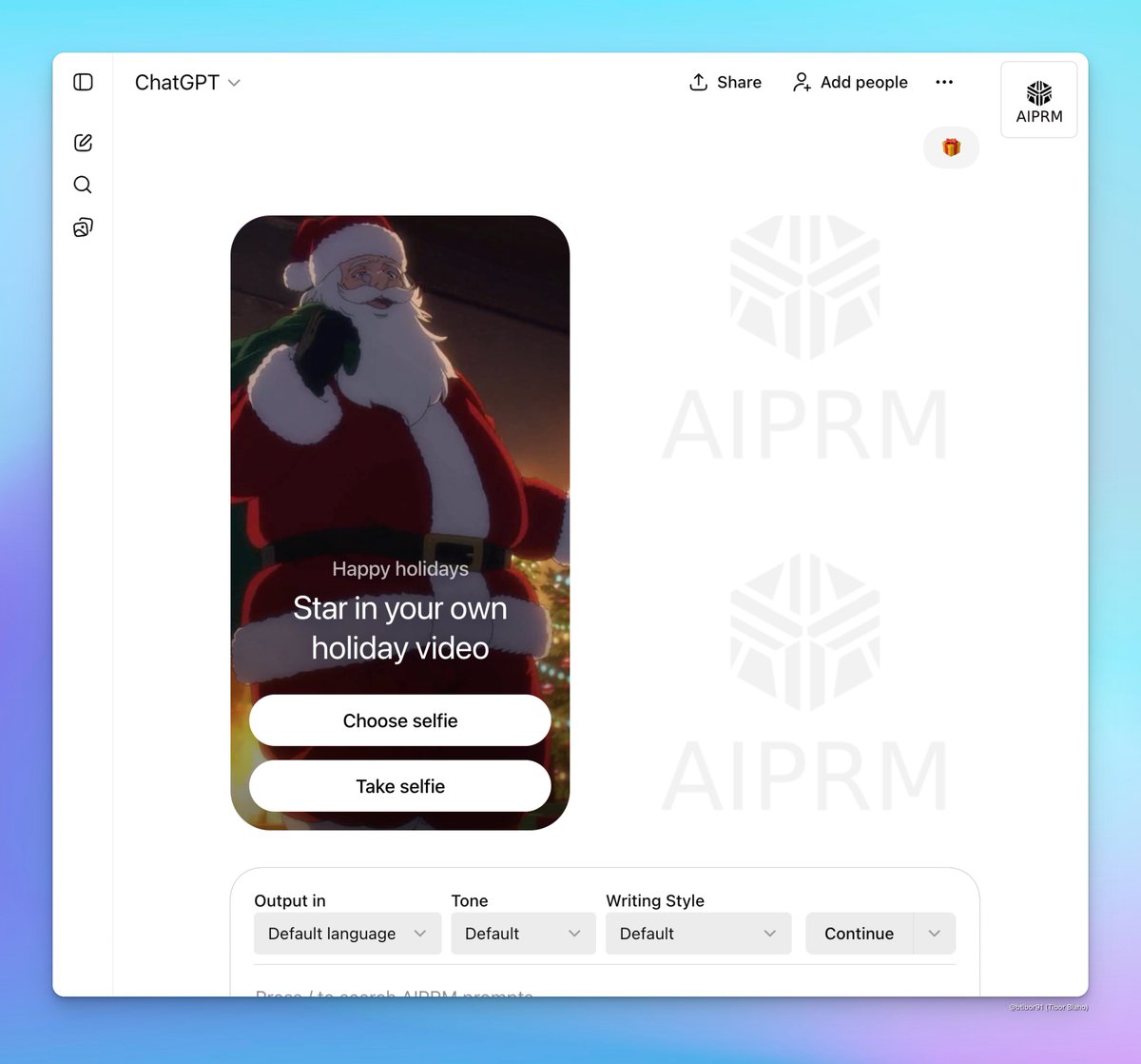 ChatGPT Sora selfie screen