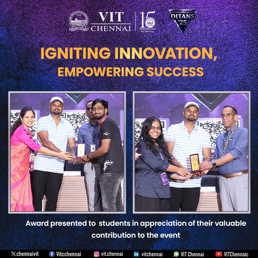 ChennaiVit's tweet photo. The successful journey of DITANS ’25 concluded with an enriching Valedictory Function at VIT Chennai, celebrating learning, innovation, and leadership.
#VITChennai #VITBusinessSchool #ValedictoryFunction #FutureLeaders https://t.co/iNtin3zRDB