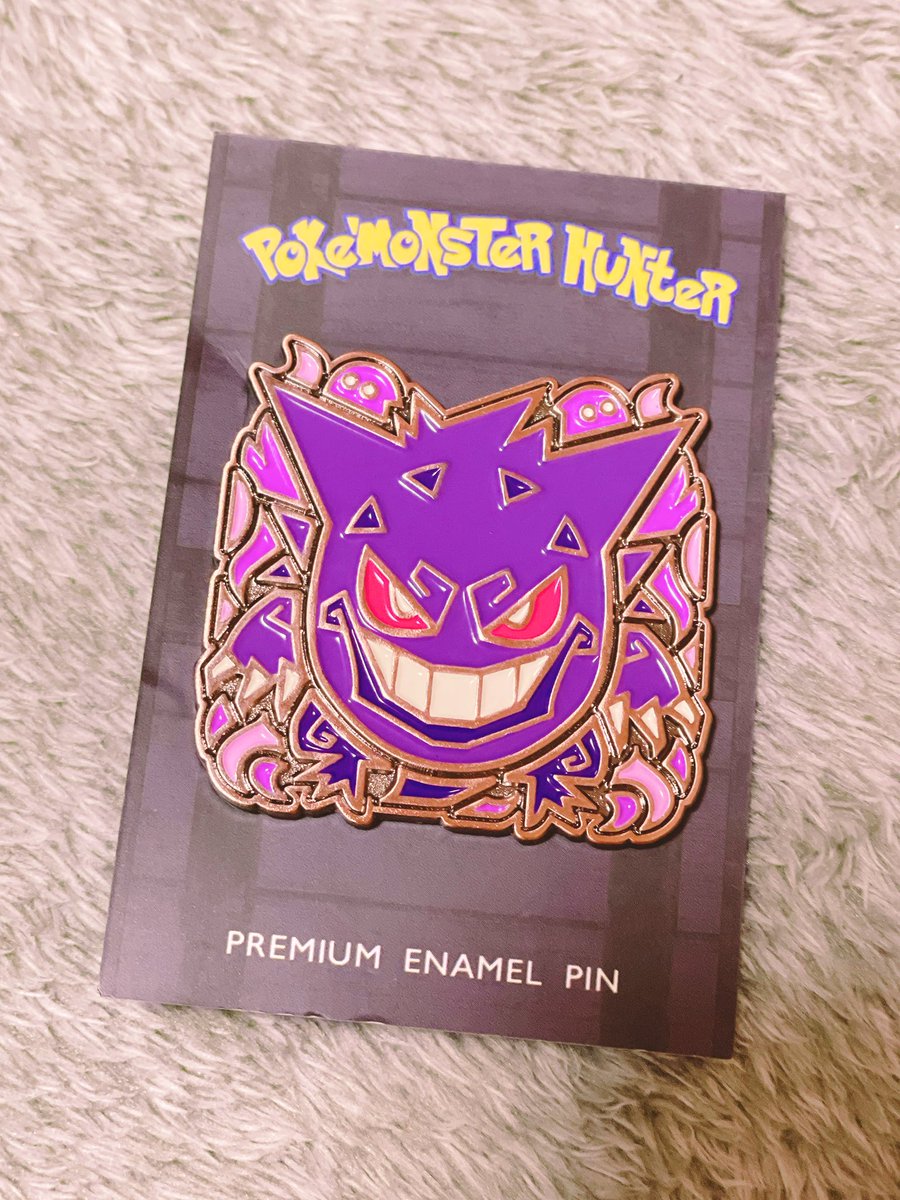 海外クリエイターさん作のモンハンアイコン風ポケモンのピンズ。良すぎたので大好きなゲンガーを買っておいたのが届いた！

めちゃくちゃ良き〜👻💕