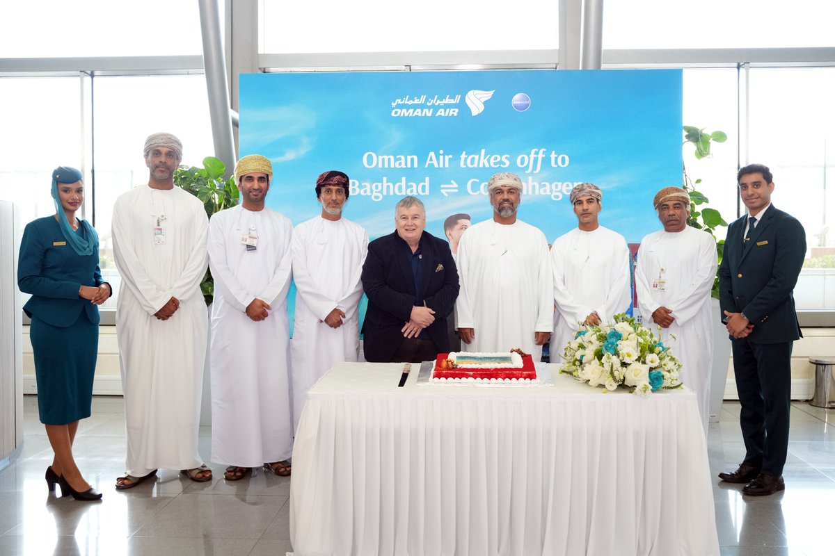 omanair's tweet photo. Hello Baghdad and Copenhagen!

Today marks an important milestone as we launch our inaugural flight from Muscat to Baghdad and onward to Copenhagen, strengthening connectivity across our international network.

#OmanAir