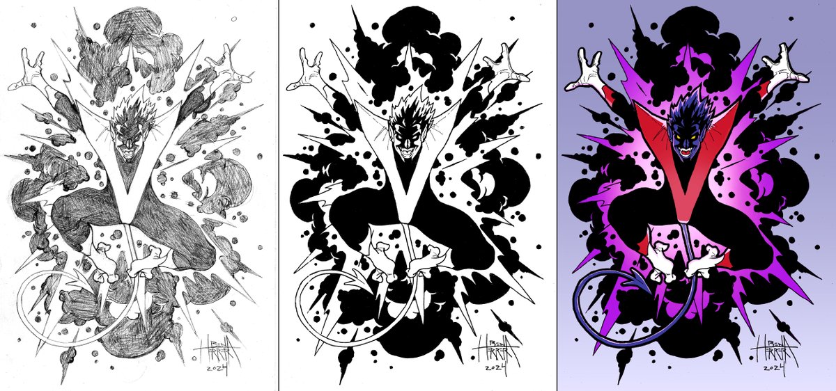 BenHerrera01's tweet image. Nightcrawler sketch pencils, inks, and colours.