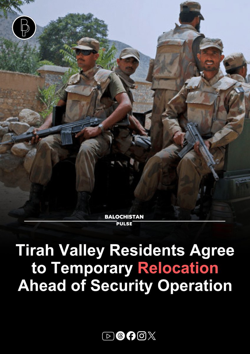 Tirah Valley residents have agreed to temporarily evacuate for a planned security operation. The decision was made through a jirga, with evacuation set for January 10–25 and returns after April 5. The government will provide compensation and support to displaced families.
.