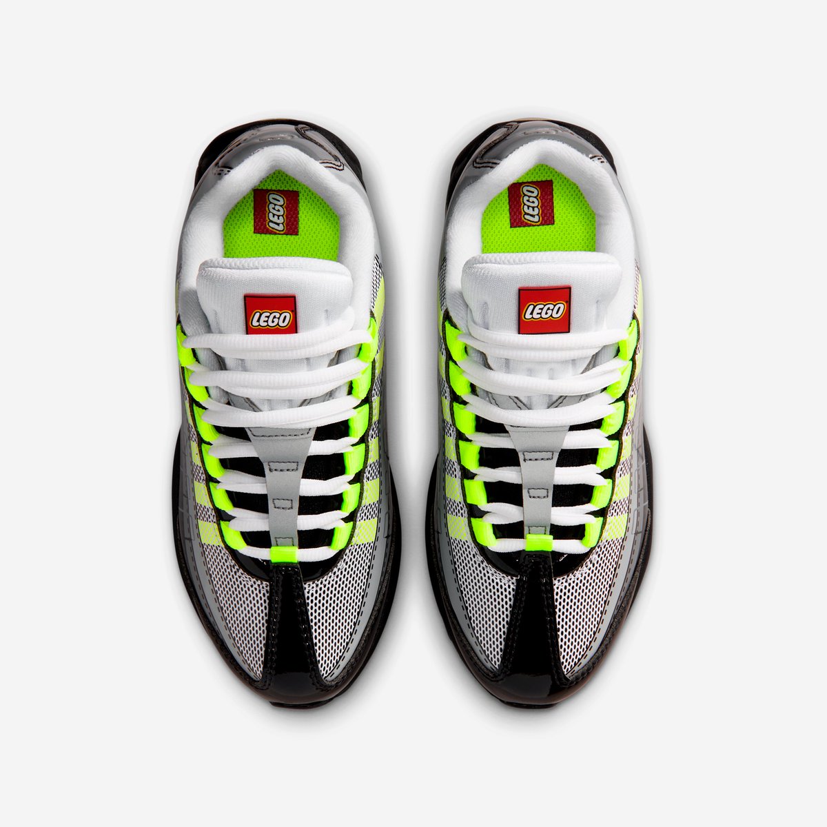 ImagesByStashed's tweet image. Official Images for the LEGO x Nike Air Max 95 'Neon' (GS)