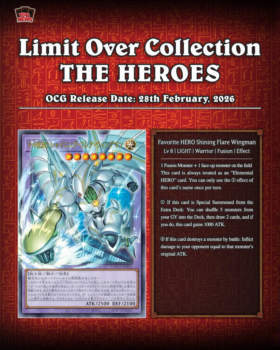 YuGiOhNewsTCG's tweet image. ❰𝙇𝙄𝙈𝙄𝙏 𝙊𝙑𝙀𝙍 𝘾𝙊𝙇𝙇𝙀𝘾𝙏𝙄𝙊𝙉❱
Konami has released a first look at the new rarity artwork, featuring extended illustrations that break beyond the art frame for all ace cards of the Yu-Gi-Oh! anime protagonists‼️

🟧 Dark Magician, the Pharaoh’s Servant
🟪 Favorite…