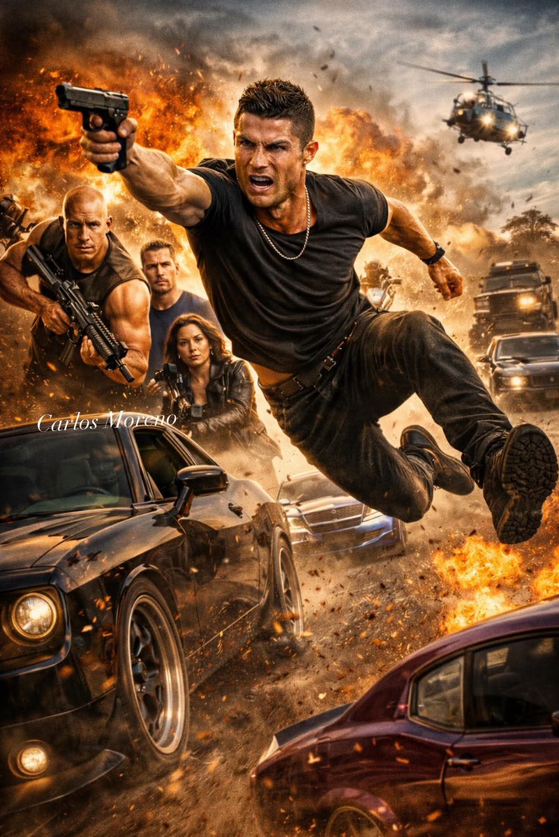 CrRonaldo7Jr's tweet photo. "The Fast and Furious asked for leadership. Cristiano has arrived. ”

When you need real command, you don't improvise.
It's called leadership. 🐐🔥

#CristianoRonaldo #CR7 #RápidosYFuriosos #Liderazgo
#GOAT #MentalidadGanadora #AcciónTotal #FútbolReal https://t.co/zBj6YJUNBa