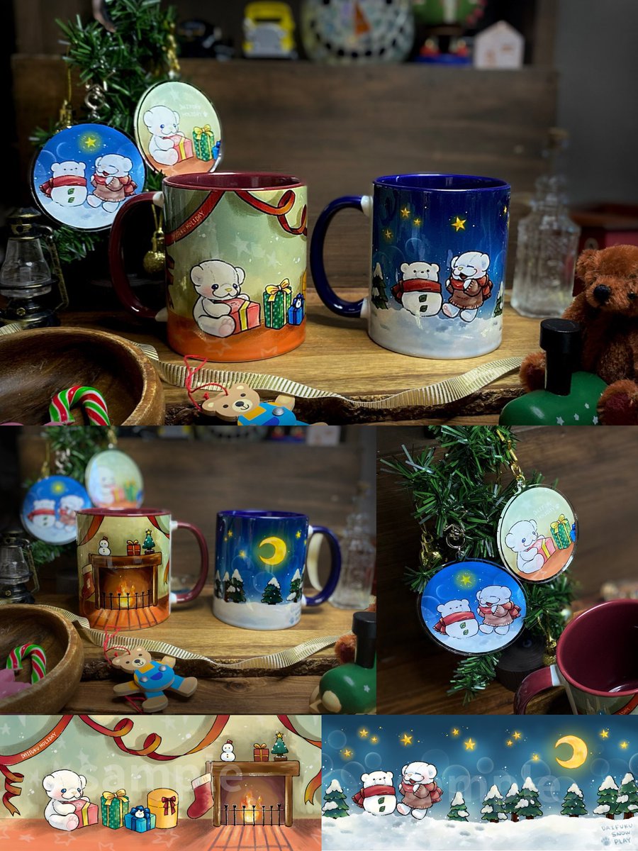 マグカップ・オーナメント 🌟umeさん描き下ろし🌟 冬のだいふくマグカップ オーナメント