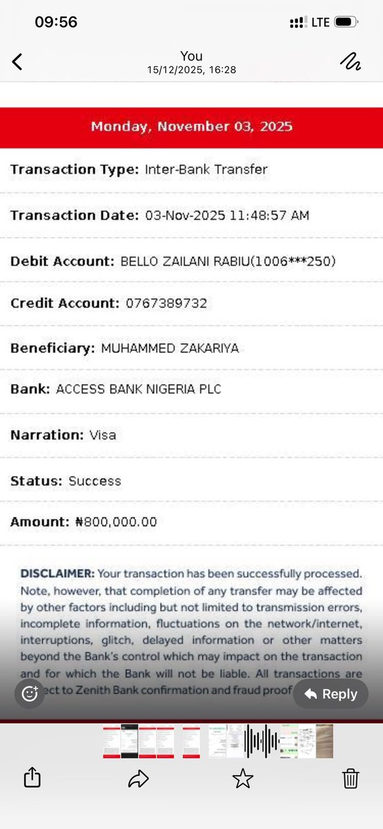Scam Alert! ⚠️
A guy named Muhammad Zakariya (Baba) from Unguwar Rimi, Kaduna, claiming to be an agent. A friend sent him money 9.1M for Umrah Visa for himself and his friend, but he issued fake Visas. When he reached out, Zakariya stopped responding and switched off his number.
