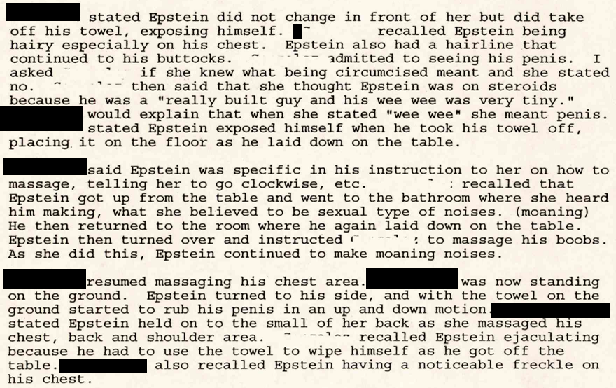 info4you8's tweet photo. Extract from epstein files: 
...his wee wee was very tiny 🤣
#smallpenis https://t.co/lvfCnN6ab9