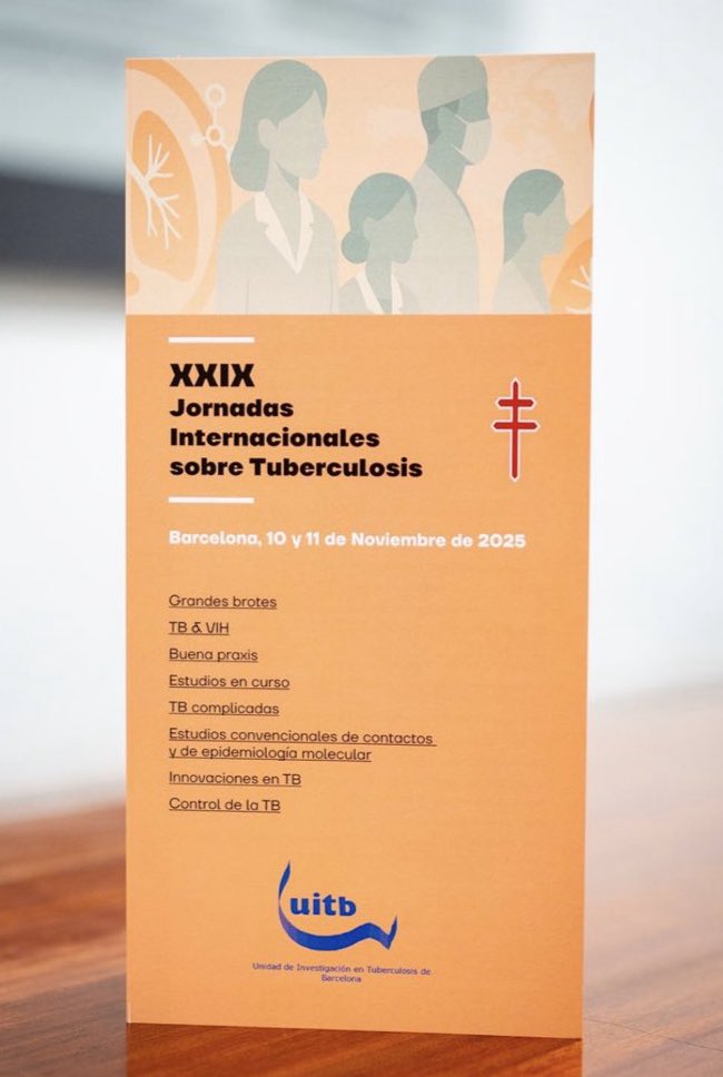 TB_UITB's tweet photo. Post XXIX Jornadas Int. de #TB

➡️ https://t.co/Yb4ng9Bvv7:

👉 Las encuestas de evaluación
👉pdf presentaciones
👉vídeos de cada mesa
👉fotos
👉resúmenes ponencias 

En Noticias:
👉VI Convocatoria Premios tesis 
👉cómo colaborar científica y económicamente con fuiTB

#TB25 https://t.co/bj6C7INaNv