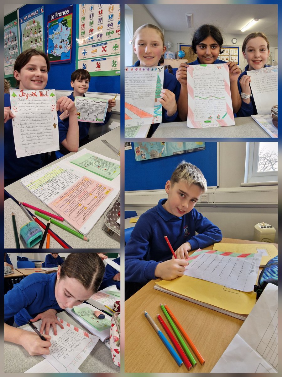 🇫🇷🎄  Christmas tidings for our new French penpals. Santa is dispatching his finest reindeer to ensure that vital news of Year 7 eye colour and hair length reach friends across the Channel. #writefrench #speakfrench #francophone #chantrymfl <a href="/MorpethChantry/">Morpeth Chantry Middle School</a>