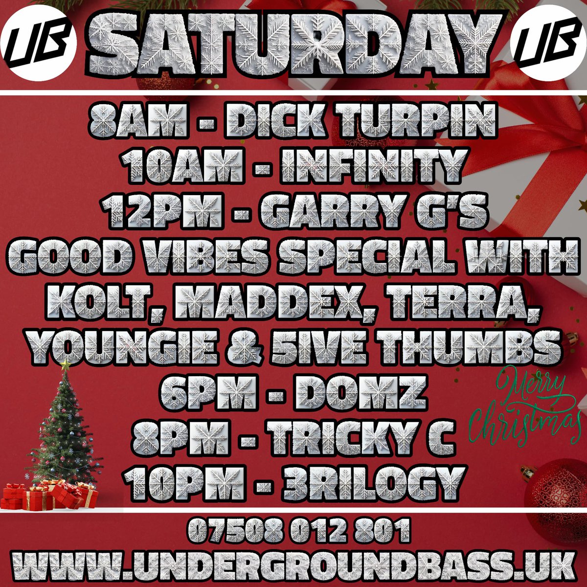 🔥 Saturday selectors 🔥

Undergroundbass.uk
Stream - Chatroom - Merchandise 

📲 Studio Line 0750 8012801