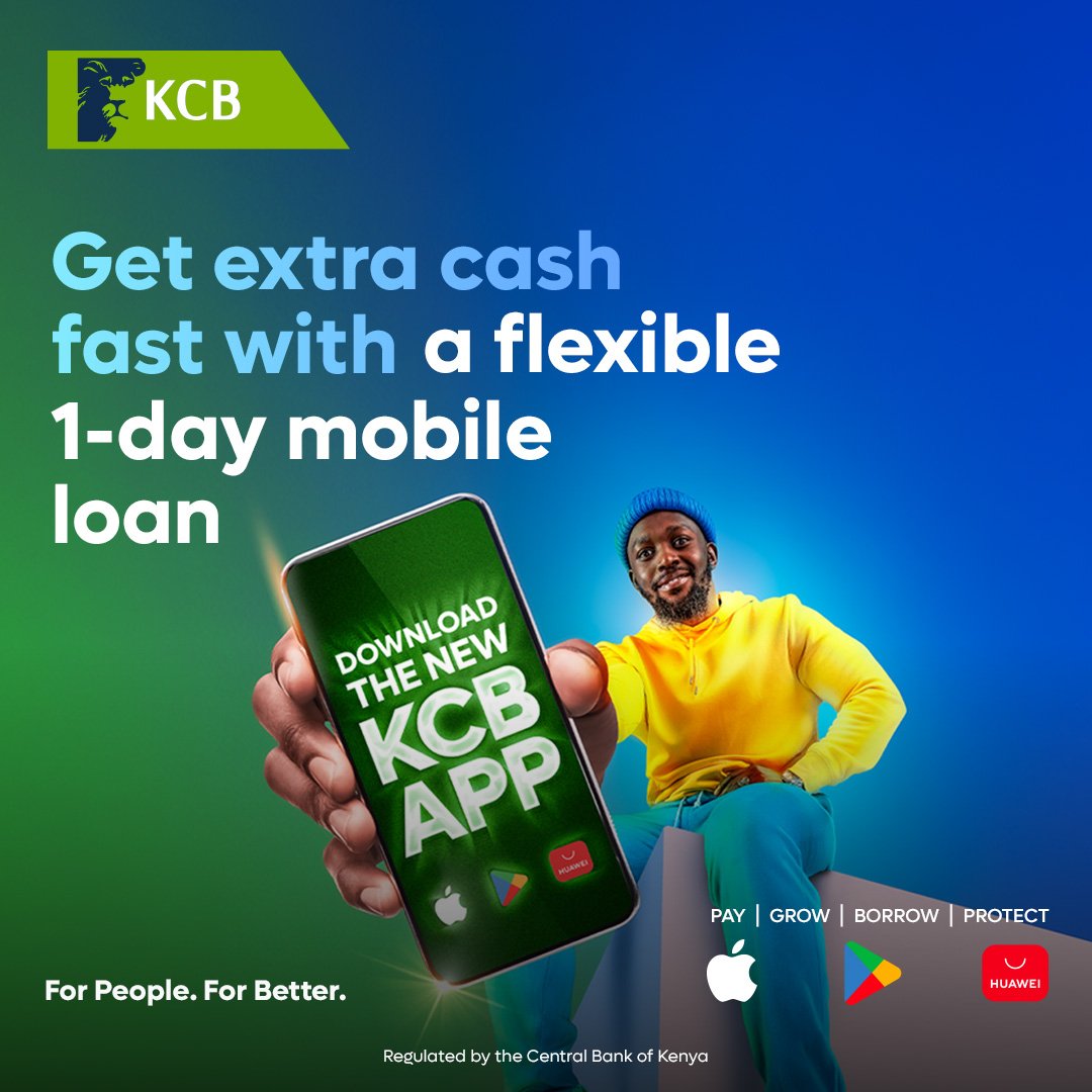 Life ikikuchenga, ni poa kuwa na app inakuskia. Mimi hupata KCB Mobile Loan kwa #NewKCBApp—hakuna stress. Unajiwekea repayment tenure mwenyewe, na hakuna hidden charges. Available to KCB customers wako mobile banking zaidi ya miezi 6.
#KCBNiYetu #ForPeopleForBetter <a href="/KCBInKenya/">KCB Kenya</a>