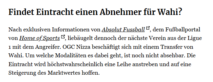AdlerNews's tweet image. Da lag @Ekremkonur mit dem FC Paris &amp;amp; OGC Nizza richtig: Elye #Wahi hat neben dem veremeintlichen Interesse von @GalatasaraySK auch zwei Interessenten aus Frankreich, wie gestern von der L'equipe (@ParisFC) und heute von @CMoffiziell (@ogcnice) bestätigt. #SGE 🦅