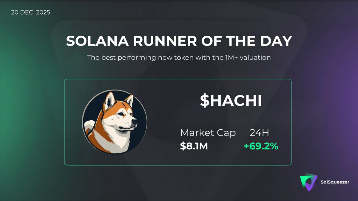 🚀SOLANA TOKEN OF THE DAY

The best-performing token with a valuation of over $1M.  

Ticker: $HACHI

<a href="/HachikoS0L/">Hachiko - $HACHI</a> is a memecoin dedicated to the most loyal dog in human history

CA: x95HN3DWvbfCBtTjGm587z8suK3ec6cwQwgZNLbWKyp