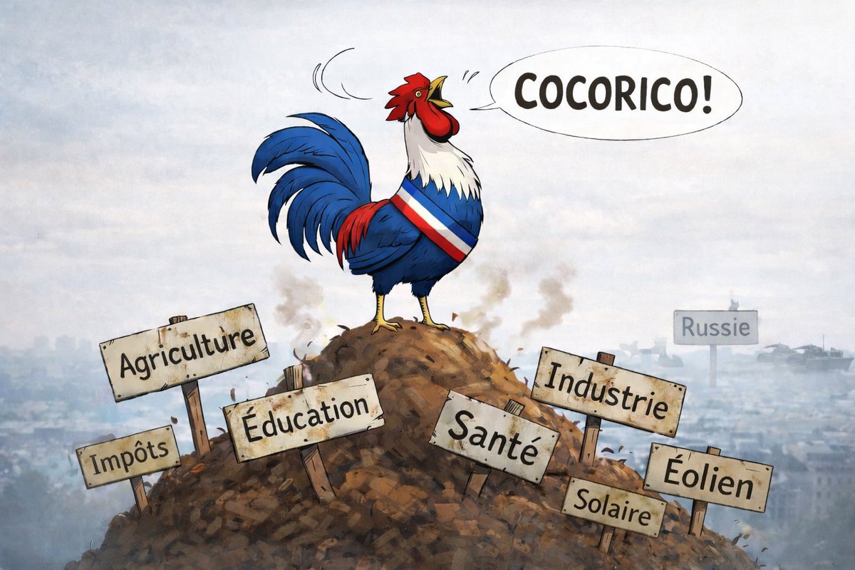 Cocorico et bonne année 2026
😟En 2025 la balance commerciale agricole est en déficit, ce qui n’était pas arrivé depuis 50 ans. 
😟En 2025 on est toujours incapable de fournir la demande en médecins et en infirmiers et infirmières parce qu’on a décidé depuis 20 ans de ne plus en