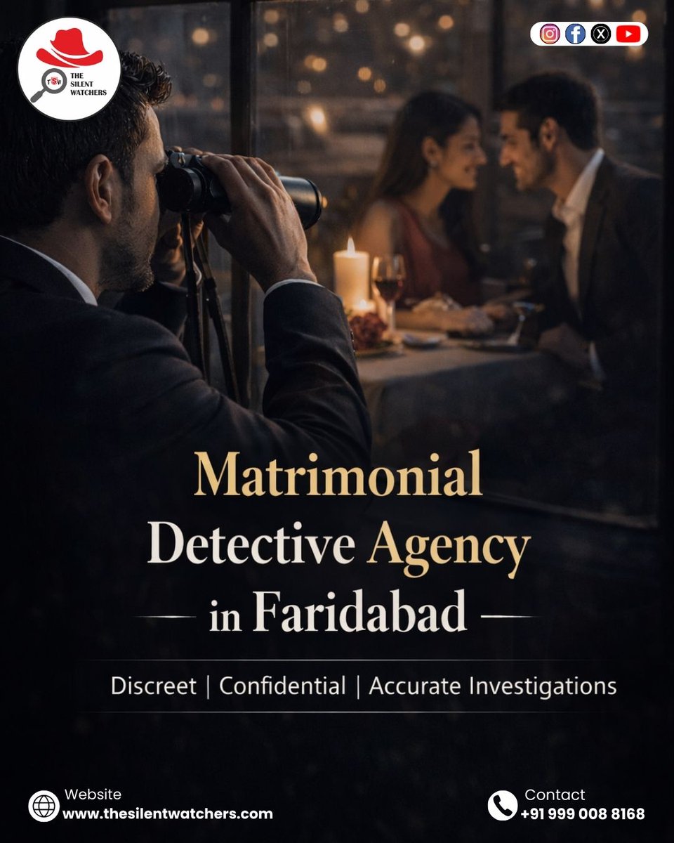 Thesilentw007's tweet photo. If you have concerns regarding a matrimonial alliance, The Silent Watchers are here to help. We are the trusted Matrimonial Detective Agency in Faridabad, offering discreet and accurate investigations.

Get the answers you need today. 
📞 Call +91 999 008 8168 https://t.co/3fE36hnpr9