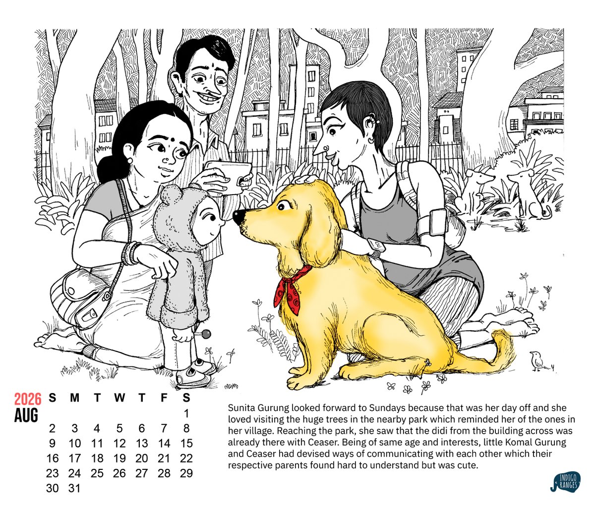 rohitbhasi's tweet photo. On sale now at https://t.co/fA5JT8R0Fr - the 2026 calendar from Indigoranges. Featuring quirky, hand drawn illustrations of daily Bengaluru. Get your copy now! https://t.co/qXABc2UYem