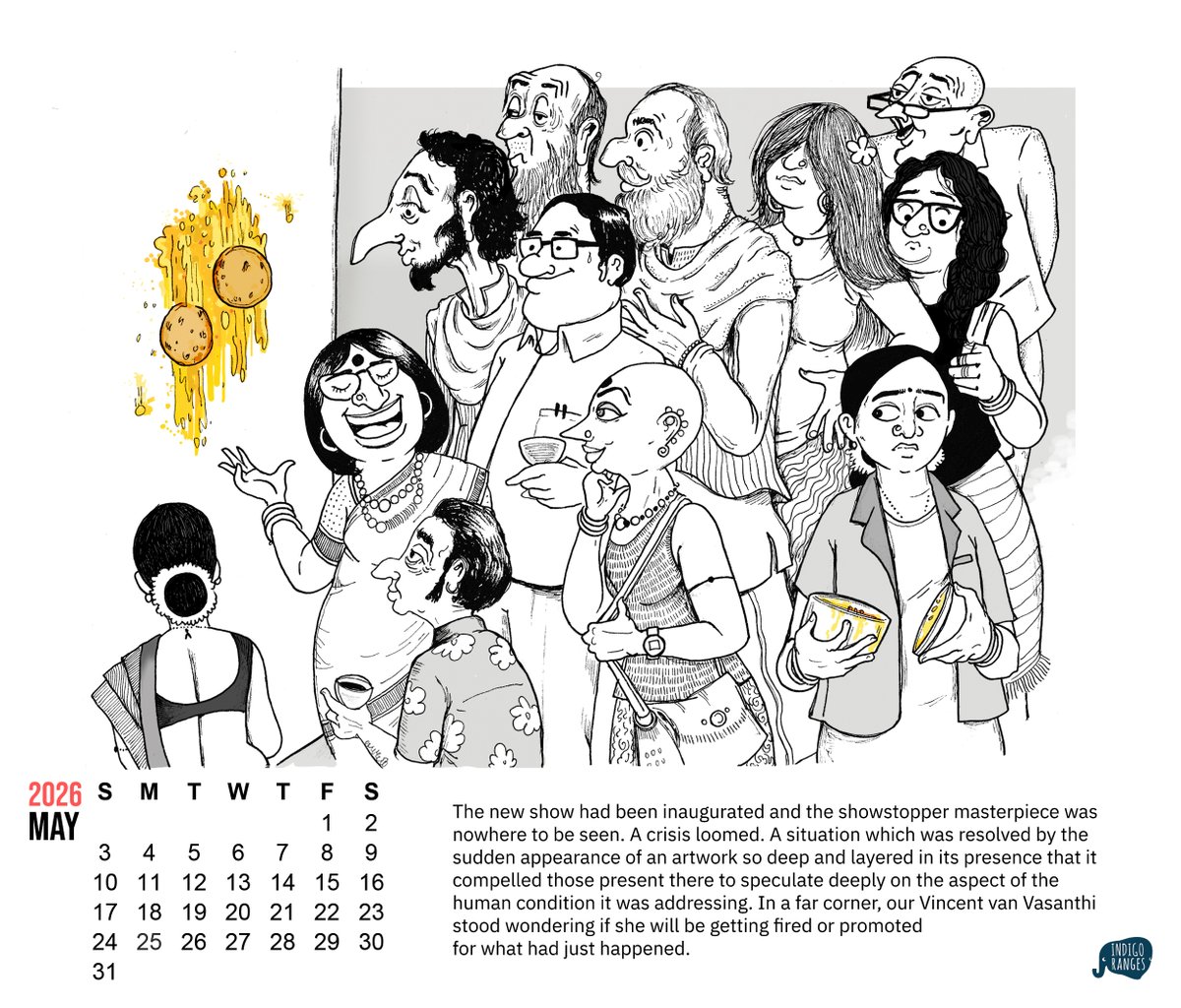 rohitbhasi's tweet photo. On sale now at https://t.co/fA5JT8R0Fr - the 2026 calendar from Indigoranges. Featuring quirky, hand drawn illustrations of daily Bengaluru. Get your copy now! https://t.co/qXABc2UYem