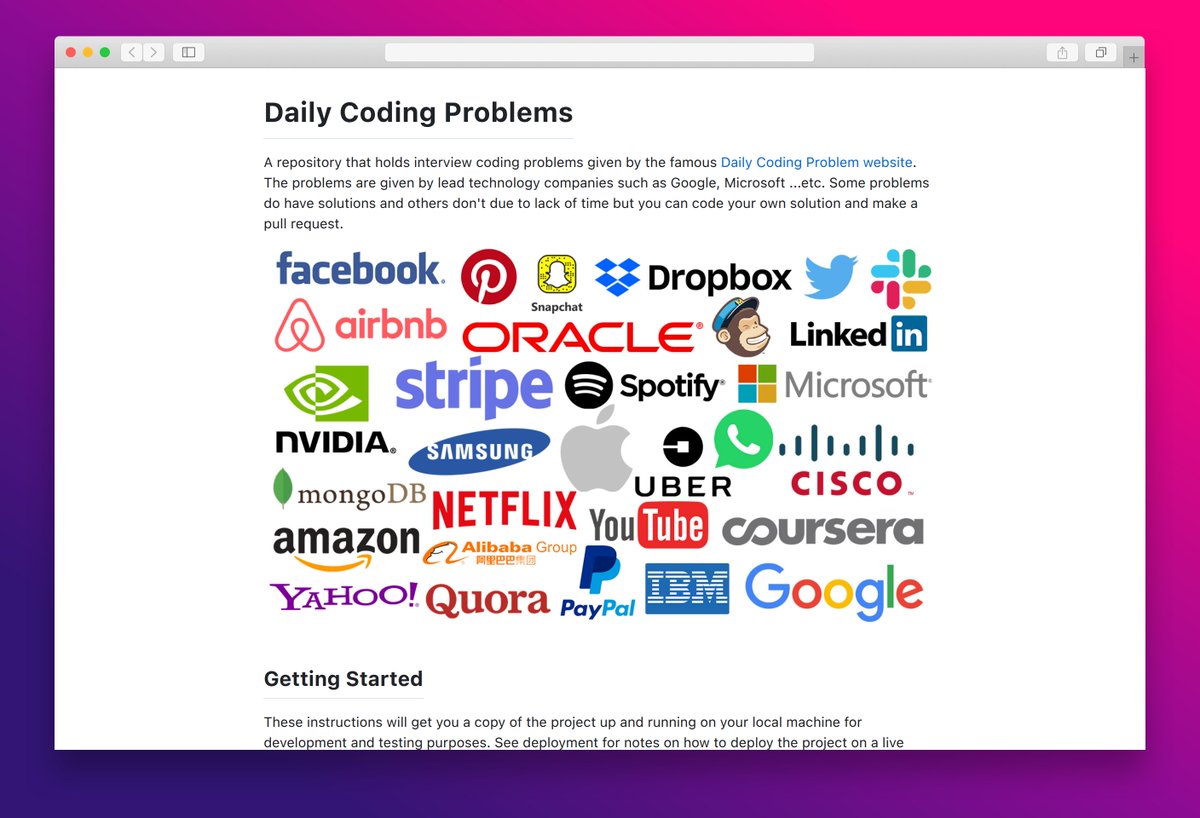 essamamdani's tweet image. Daily Coding Problem: Collection of interview coding problems from top tech companies like Google, Microsoft.
#DailyCodingProblem #CodingInterviews #TechInterviewPrep #Python