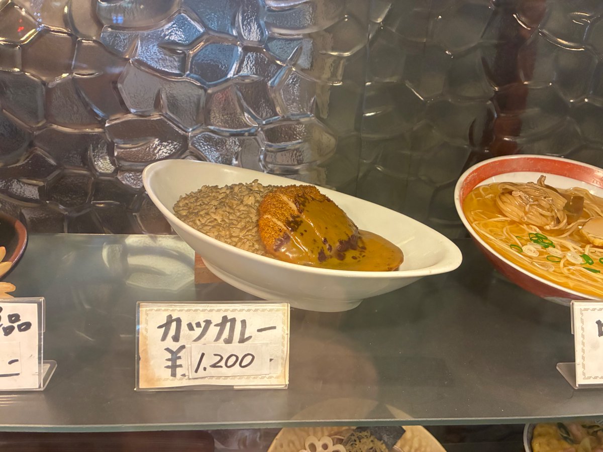カツカレーの食品サンプルがこちら だからこちらの店は「逆サンプル