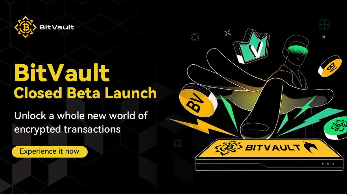 BitVaultpro's tweet photo. 🎉 BitVault Exchange Officially Launches!
🔓 Closed Beta Now Open
⚡Be the first to experience the new era of trading!
#BitVault #ExchangeLaunch #ClosedBeta #Web3 #CryptoExchange https://t.co/4qygVZ3WVs