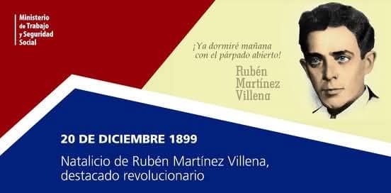 Día de homenaje a un grande de las letras y de la Revolución en #Cuba 🇨🇺: Rubén Martínez Villena, comunista, abogado, poeta y líder de la revolución del 33. Roa lo definió cómo "la esperanza más alta y más noble de la juventud cubana". Su obra inspira. 
 #MtssCuba